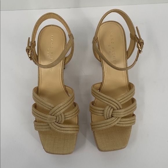 Marc Fisher Glady Platform Sandal - Free Shipping | DSW Marc Fisher Cairo chunky platform sandals shoe tan brown straw strappy new 9.5